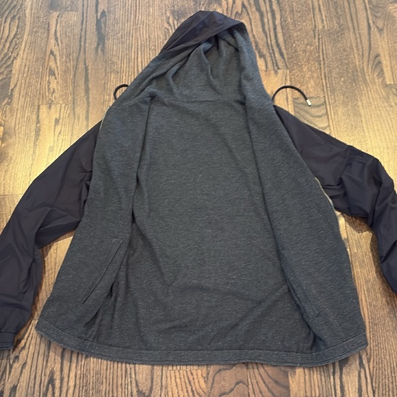 Reiss men’s Masters Hybrid Hooded Reversible Jacket In Navy/ Charcoal Medium - Picture 7 of 11